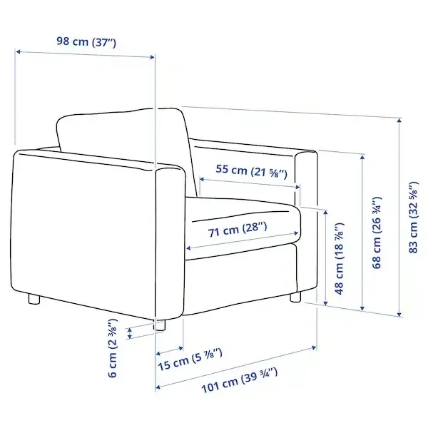 ikea-vimle-fotel-hallarp-szary-stan-nowy