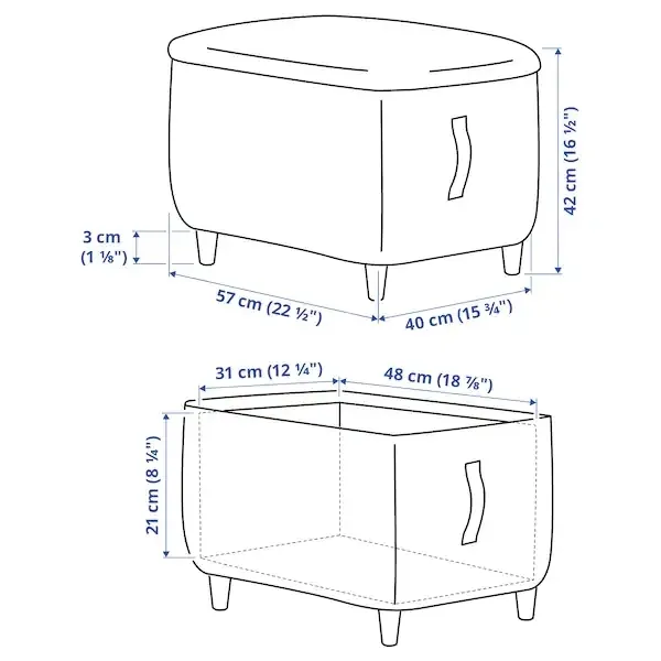 ikea-oskarshamn-podnozek-gunnared-czarnoszary-stan-nowy