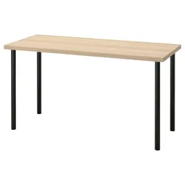 ikea-lagkapten-adils-biurko-dab-bejc-czarny-140x60