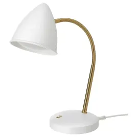ikea-isnalen-lampa-biurkowa-led-bialy-mosiadz