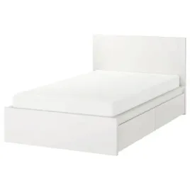 ikea-malm-rama-lozka-z-2-pojemnikami-bialy-120x200