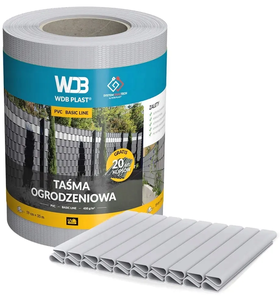 wdb-tasma-ogrodzeniowa-basic-line-szary-7040-stan-nowy