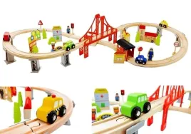 lean-toys-drewniana-kolejka-tor-z-autami-akcesoria