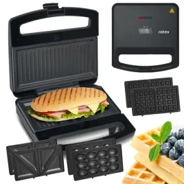 rotex-opiekacz-wielofunkcyjny-4w1-grill-gofry-kanapki-800w