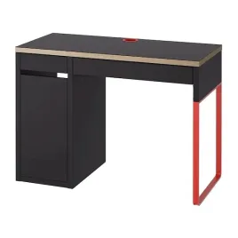 ikea-micke-biurko-antracyt-czerwony-105x50-cm