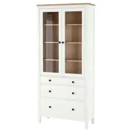 ikea-hemnes-witryna-3-szuflady-jasnybraz-90x197-cm