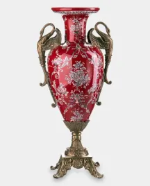 porcelanowa-amfora-z-labedziami-czerwona