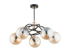 lampa-sufitowa-doxa-5xe14-zlota-kule-czarna-alfa-28555