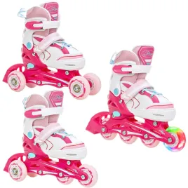 rolki-wrotki-3w1-raven-lia-pink-30-33-kolko-led