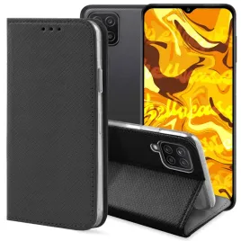 etui-z-klapka-do-samsung-galaxy-a12-czarne-zamykane-magnetyczne-kabura-flip