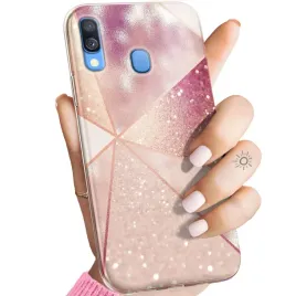etui-do-samsung-galaxy-a40-wzory-rozowe-zloto-roz-obudowa-pokrowiec-case