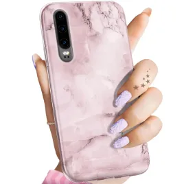 etui-do-huawei-p30-wzory-rozowe-golden-rose-pudrowy-roz-obudowa-pokrowiec