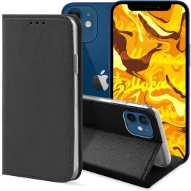etui-z-klapka-do-iphone-12-mini-czarne-zamykane-magnetyczne-kabura-futeral
