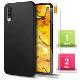etui-do-samsung-galaxy-a70-czarne-matowe-obudowa-slim-silikon-szklo