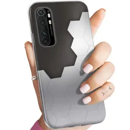 etui-do-xiaomi-mi-note-10-lite-wzory-szare-metallic-grey-obudowa-pokrowiec