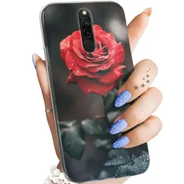 etui-do-xiaomi-redmi-8-wzory-roza-z-roza-rose-obudowa-pokrowiec-case