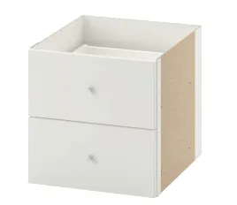 ikea-kallax-wklad-z-2-szufladami-bialy33x33x37cm
