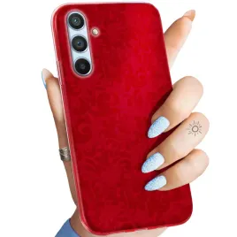 etui-do-samsung-galaxy-a54-5g-wzory-czerwone-serca-roze-obudowa-pokrowiec