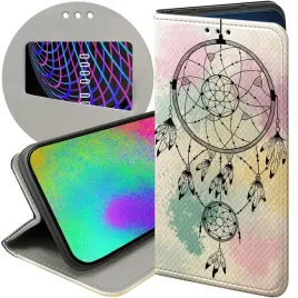 etui-z-klapka-do-motorola-moto-g7-power-wzory-boho-lapacz-snow-piora-case