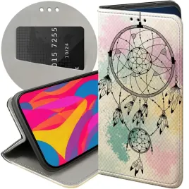 etui-z-klapka-do-xiaomi-redmi-note-9-wzory-boho-lapacz-snow-piora-futeral