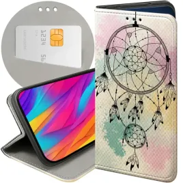 etui-z-klapka-do-realme-8-5g-wzory-boho-lapacz-snow-piora-futeral-pokrowiec