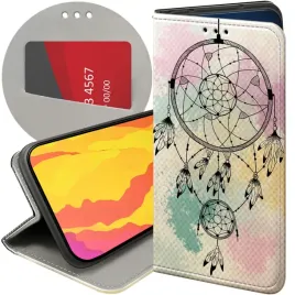etui-z-klapka-do-xiaomi-poco-c40-wzory-boho-lapacz-snow-piora-futeral-case