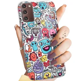 etui-do-samsung-galaxy-note-20-wzory-doodle-zwierzeta-potwory-rysunki-case