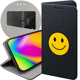 etui-z-klapka-do-iphone-14-wzory-usmiech-smile-emoji-futeral-pokrowiec-case