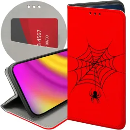 etui-z-klapka-do-realme-8-5g-wzory-pajak-spider-pajeczyna-futeral-pokrowiec