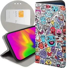 etui-z-klapka-do-huawei-y6-2019-wzory-doodle-zwierzeta-potwory-rysunki-case