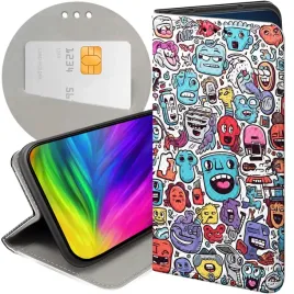 etui-z-klapka-do-oppo-reno-5-lite-wzory-doodle-zwierzeta-potwory-rysunki
