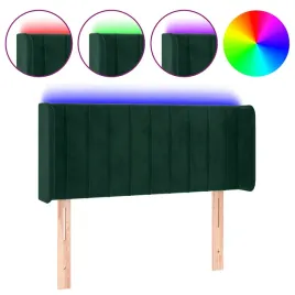 zaglowek-do-lozka-z-led-ciemnozielony-83x16x78-88-cm-aksamit