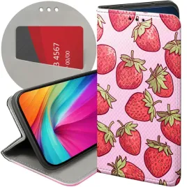 etui-z-klapka-do-motorola-moto-g52-wzory-truskawki-poziomki-owoce-futeral