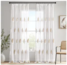 firany-przezroczyste-haftowane-liscie-140x260-cm-len-zestaw-miulee-2-sztuki