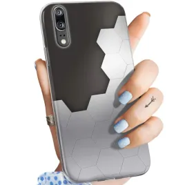etui-do-huawei-p20-pro-wzory-szare-metallic-grey-obudowa-pokrowiec-case