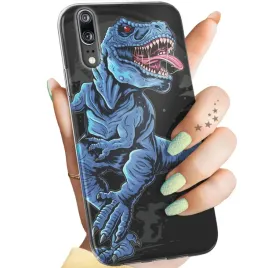 etui-do-huawei-p20-pro-wzory-dinozaury-reptilia-prehistoryczne-obudowa-case