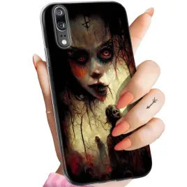 etui-do-huawei-p20-pro-wzory-halloween-zombie-dynie-czaszki-czarownice-case