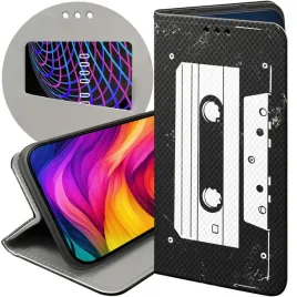 etui-z-klapka-do-iphone-12-mini-wzory-retro-old-school-muzyka-gry-futeral