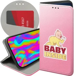 etui-z-klapka-do-realme-8-5g-wzory-gender-reveal-pregnant-baby-shower-case