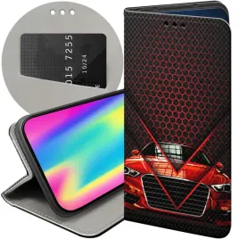 etui-z-klapka-do-xiaomi-redmi-note-7-wzory-auto-motor-pojazdy-samochody