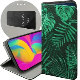 etui-z-klapka-do-realme-8-5g-wzory-liscie-lisciaste-natura-futeral-case