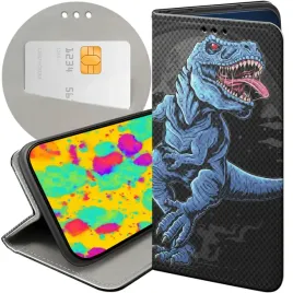 etui-z-klapka-do-motorola-moto-g42-wzory-dinozaury-reptilia-prehistoryczne