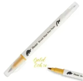 dwustronny-pisak-pedzelkowy-do-kaligrafii-gold-ochre-pentel
