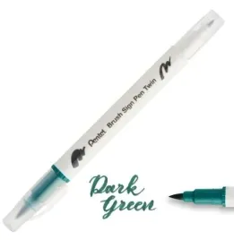 dwustronny-pisak-pedzelkowy-do-kaligrafii-dark-green-pentel