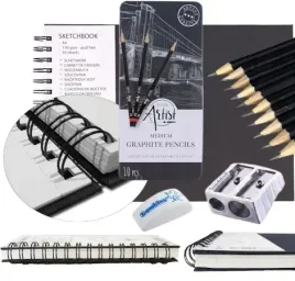 zestaw-olowkow-do-szkicowania-szkicownik-a4-na-spirali-olowki-gumka