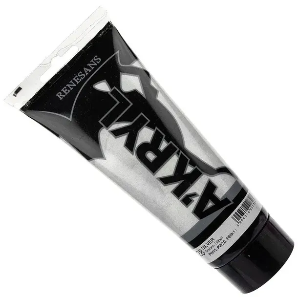 FARBA AKRYLOWA RENESANS 200ml28 Metaliczna Srebrna