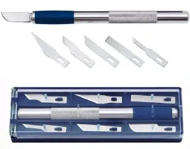 noz-modelarski-nozyk-precyzyjny-skalpel-zestaw-ostrza-6-szt-ostrzy-w-etui