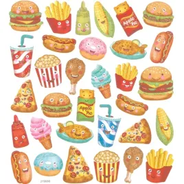 naklejki-przekaski-fast-food-jedzenie-z-brokatem