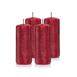 swiece-swieczki-walec-zestaw-4-szt-czerwone-10-4cm