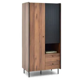 elegancka-szafa-dwudrzwiowa-puerto-p01-orzech-czarny-marmur
